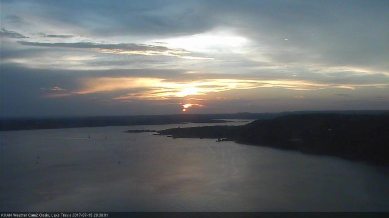 Lake Travis webcam, July 15, 2017 7:55 PM CT