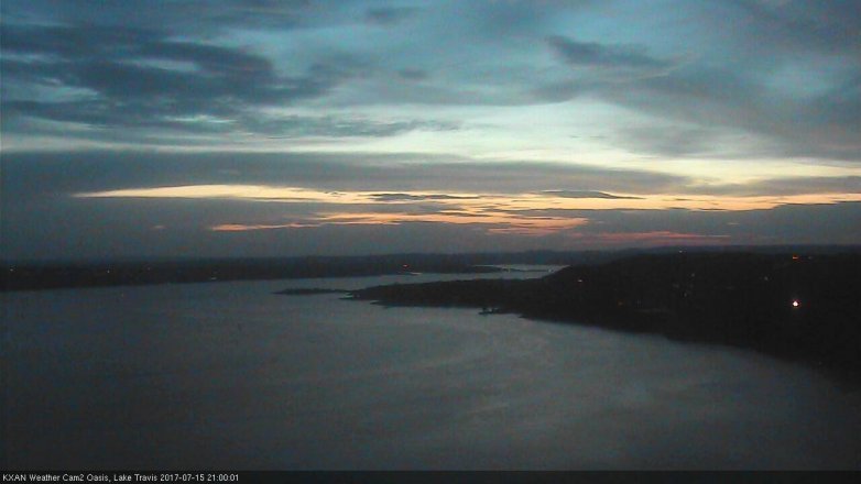 Lake Travis webcam, July 15, 2017 8:05 PM CT
