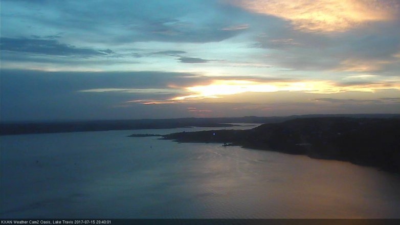 Lake Travis webcam, July 15, 2017 8:10 PM CT