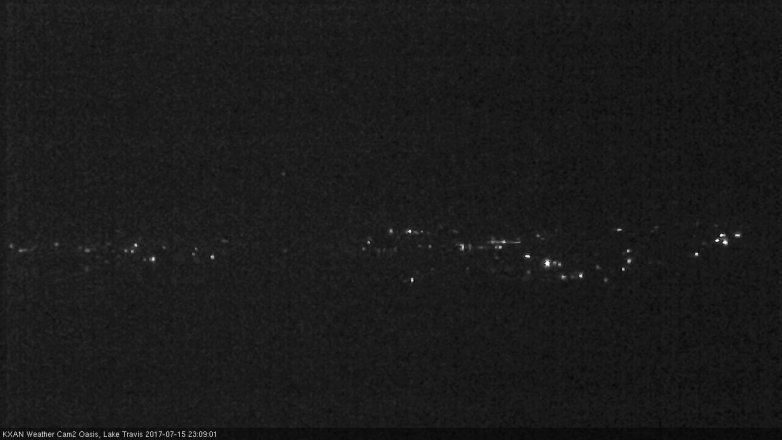 Lake Travis webcam, July 15, 2017 10:30 PM CT