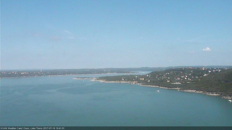 Lake Travis webcam, July 16, 2017 9:50 AM CT