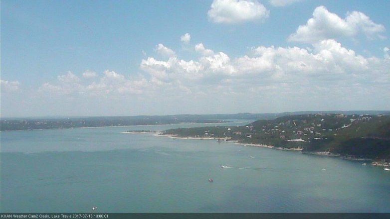 Lake Travis webcam, July 16, 2017 12:15 PM CT