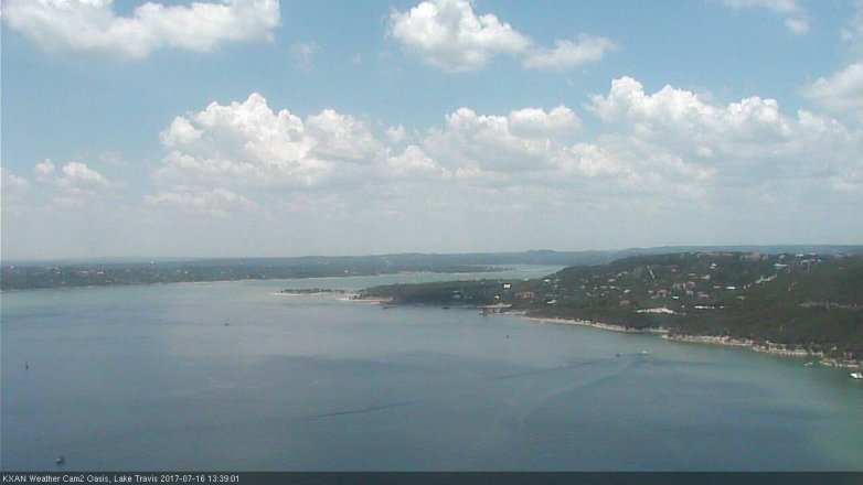 Lake Travis webcam, July 16, 2017 12:45 PM CT