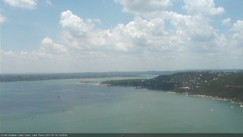 Lake Travis webcam, July 16, 2017 1:20 PM CT