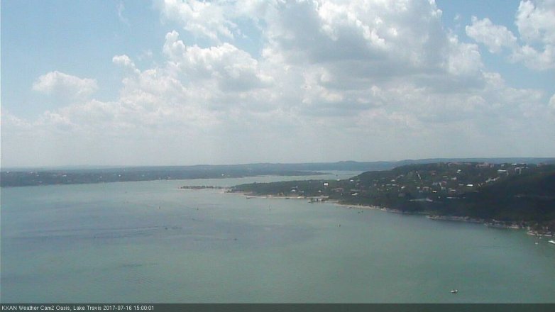 Lake Travis webcam, July 16, 2017 2:25 PM CT