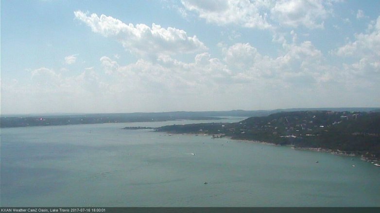 Lake Travis webcam, July 16, 2017 3:10 PM CT