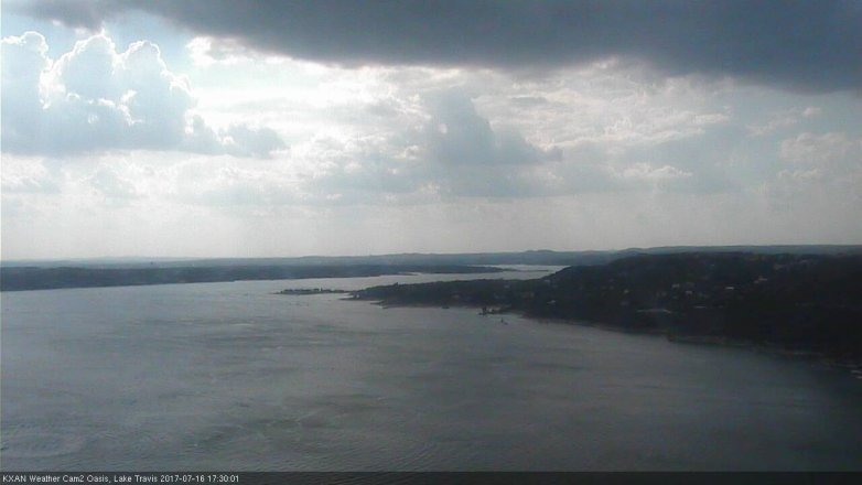 Lake Travis webcam, July 16, 2017 4:40 PM CT