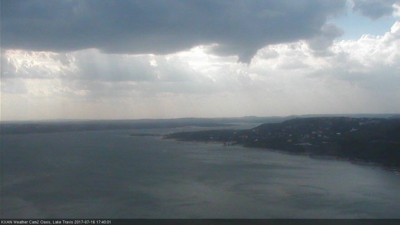 Lake Travis webcam, July 16, 2017 4:50 PM CT