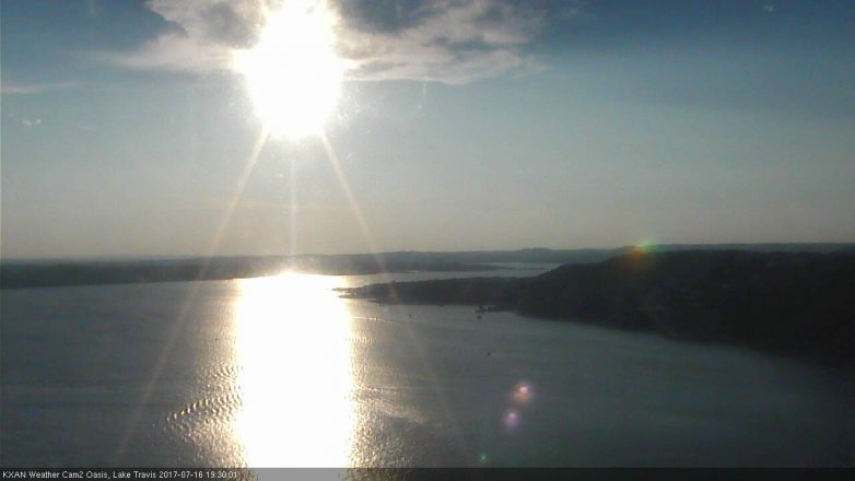 Lake Travis webcam, July 16, 2017 6:55 PM CT