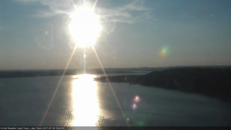 Lake Travis webcam, July 16, 2017 7:05 PM CT