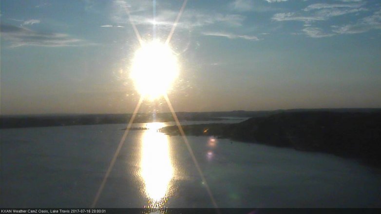 Lake Travis webcam, July 16, 2017 7:25 PM CT
