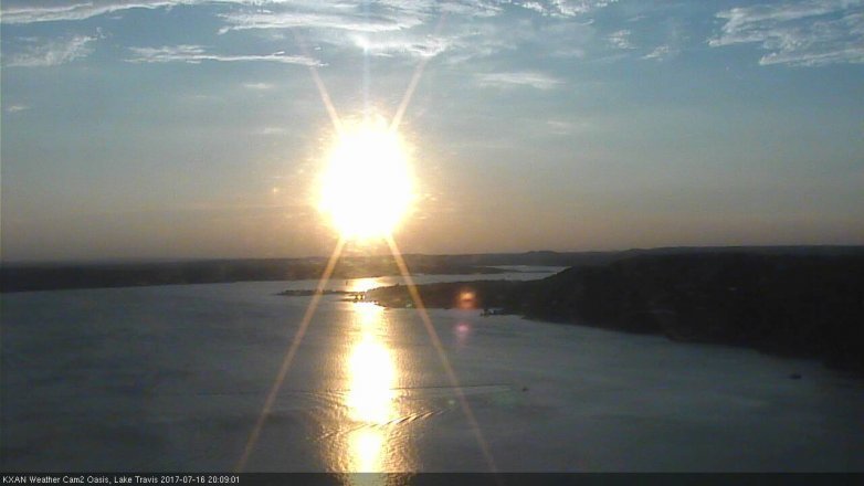Lake Travis webcam, July 16, 2017 7:35 PM CT