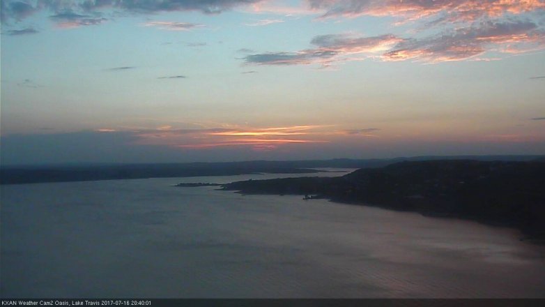 Lake Travis webcam, July 16, 2017 7:50 PM CT