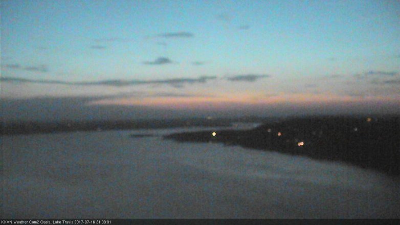 Lake Travis webcam, July 16, 2017 8:40 PM CT