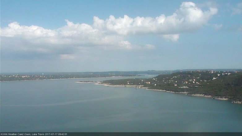 Lake Travis webcam, July 17, 2017 9:05 AM CT
