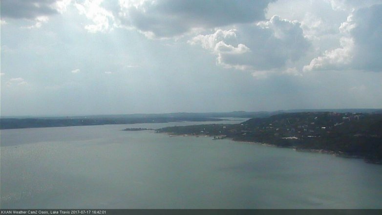 Lake Travis webcam, July 17, 2017 4:00 PM CT