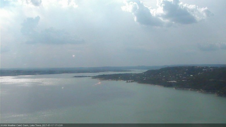 Lake Travis webcam, July 17, 2017 4:15 PM CT