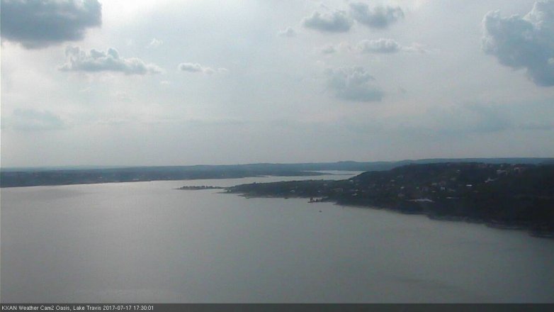 Lake Travis webcam, July 17, 2017 4:40 PM CT