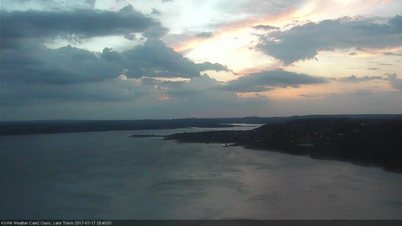 Lake Travis webcam, July 17, 2017 8:00 PM CT