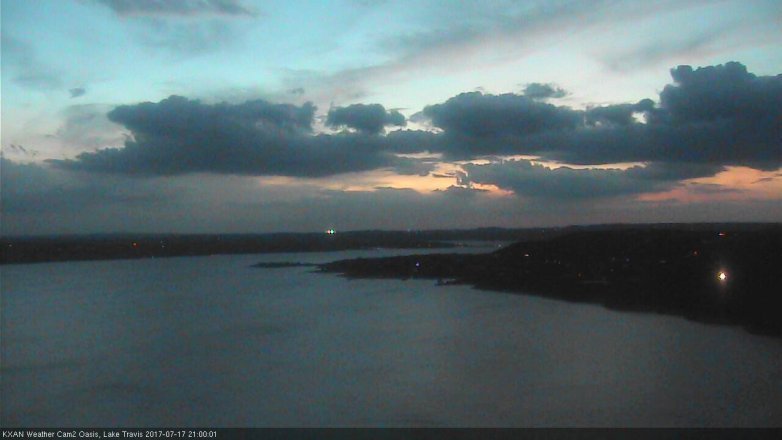 Lake Travis webcam, July 17, 2017 8:30 PM CT