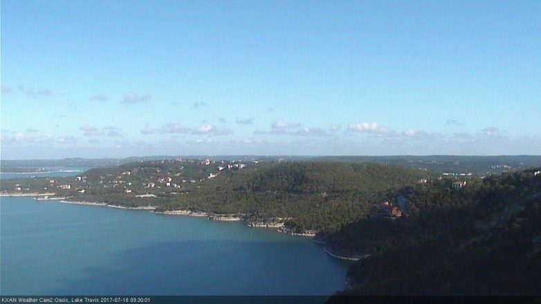 Lake Travis webcam, July 18, 2017 9:00 AM CT