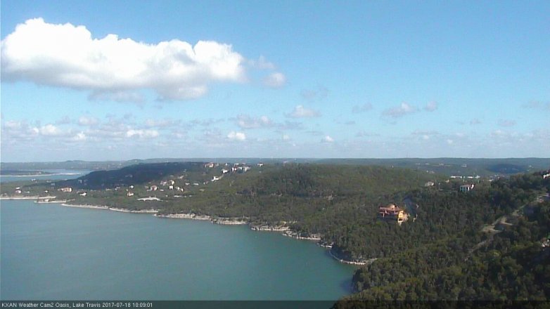 Lake Travis webcam, July 18, 2017 9:20 AM CT