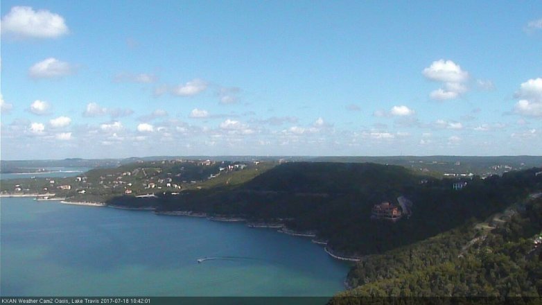 Lake Travis webcam, July 18, 2017 9:55 AM CT