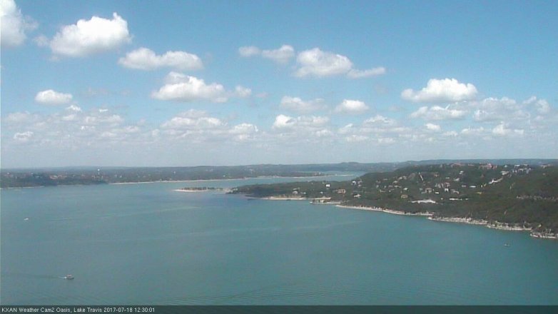 Lake Travis webcam, July 18, 2017 12:00 PM CT