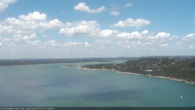 Lake Travis webcam, July 18, 2017 12:40 PM CT