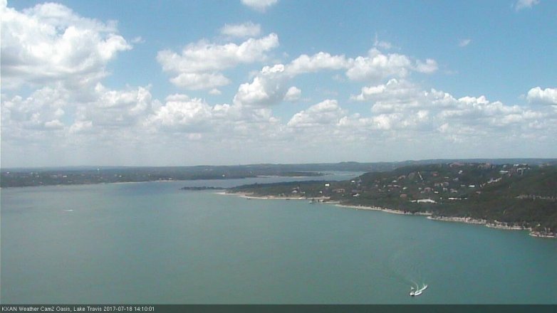 Lake Travis webcam, July 18, 2017 1:35 PM CT