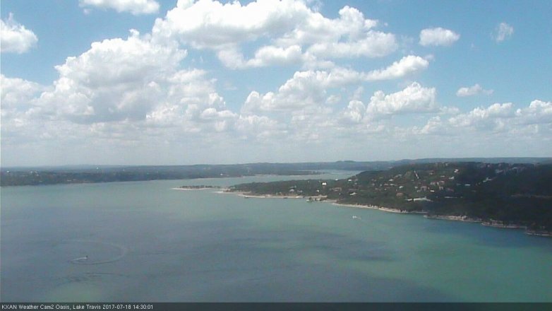 Lake Travis webcam, July 18, 2017 1:45 PM CT