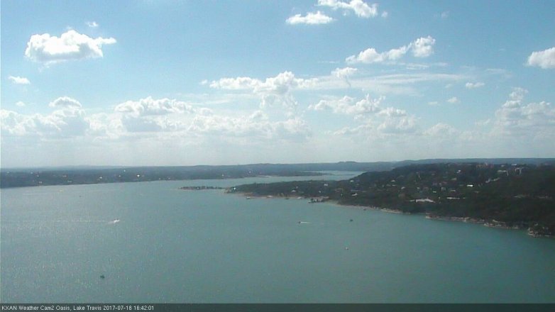 Lake Travis webcam, July 18, 2017 3:50 PM CT