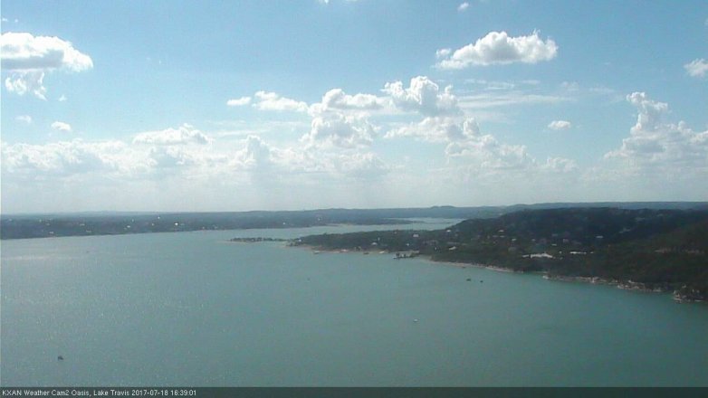 Lake Travis webcam, July 18, 2017 4:00 PM CT