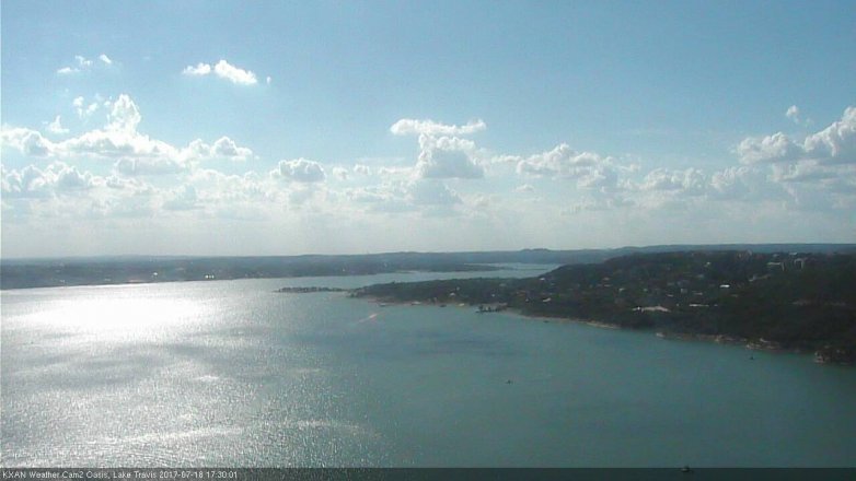 Lake Travis webcam, July 18, 2017 4:40 PM CT