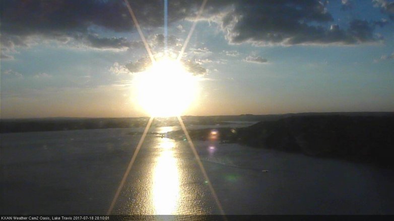 Lake Travis webcam, July 18, 2017 7:15 PM CT