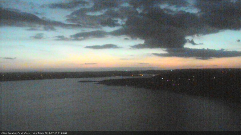 Lake Travis webcam, July 18, 2017 8:30 PM CT