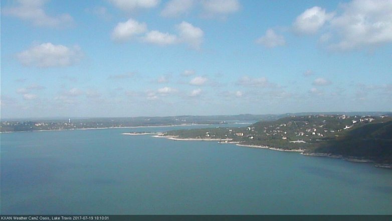 Lake Travis webcam, July 19, 2017 9:35 AM CT