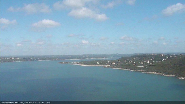 Lake Travis webcam, July 19, 2017 9:40 AM CT