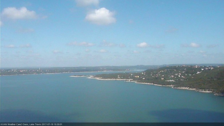 Lake Travis webcam, July 19, 2017 10:00 AM CT