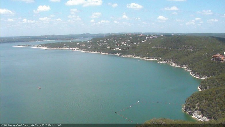Lake Travis webcam, July 19, 2017 12:00 PM CT