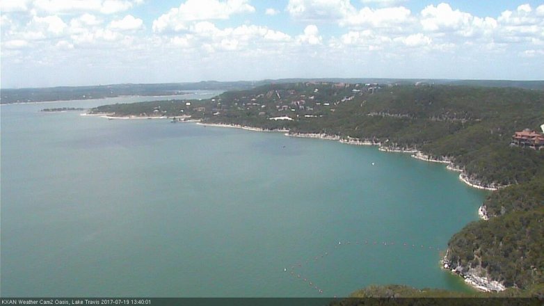 Lake Travis webcam, July 19, 2017 1:10 PM CT
