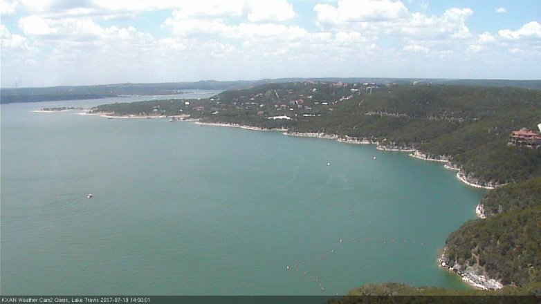 Lake Travis webcam, July 19, 2017 1:20 PM CT
