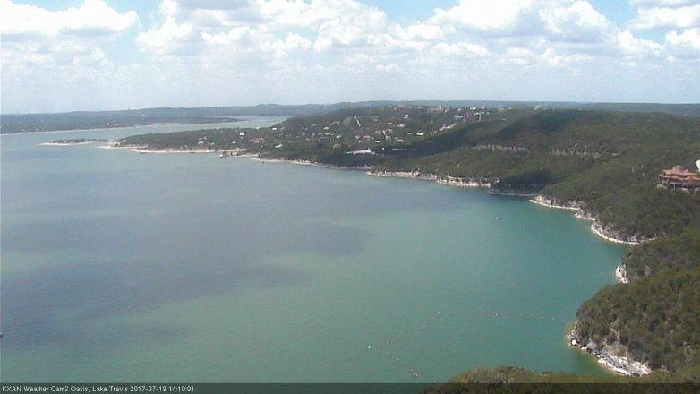 Lake Travis webcam, July 19, 2017 1:35 PM CT