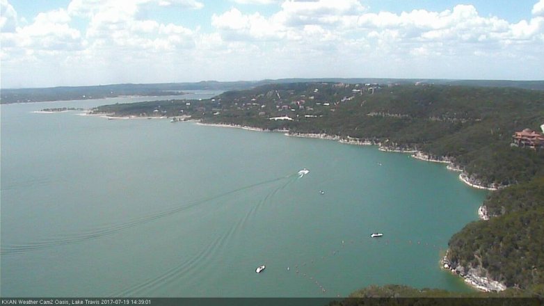 Lake Travis webcam, July 19, 2017 1:45 PM CT