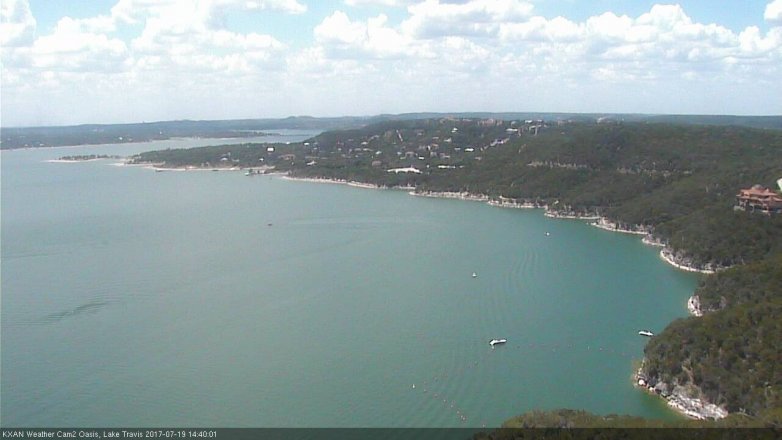 Lake Travis webcam, July 19, 2017 1:50 PM CT