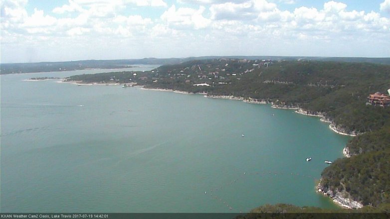 Lake Travis webcam, July 19, 2017 2:10 PM CT