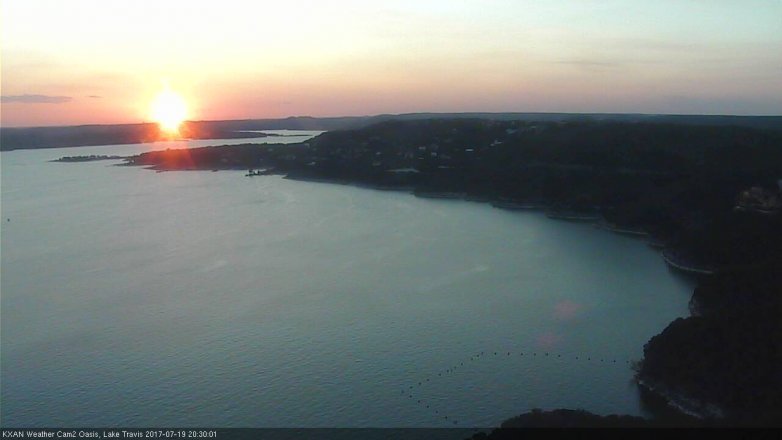 Lake Travis webcam, July 19, 2017 7:35 PM CT