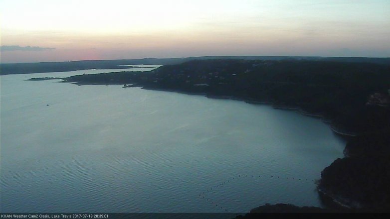 Lake Travis webcam, July 19, 2017 7:55 PM CT