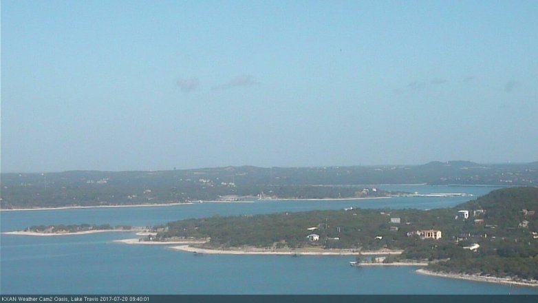 Lake Travis webcam, July 20, 2017 9:10 AM CT