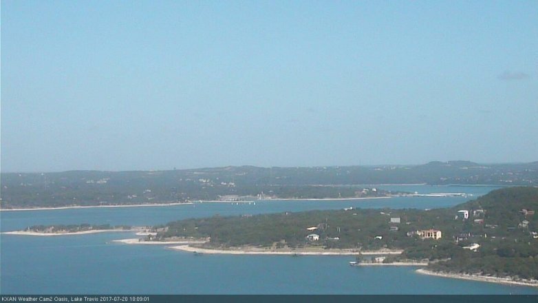 Lake Travis webcam, July 20, 2017 9:25 AM CT